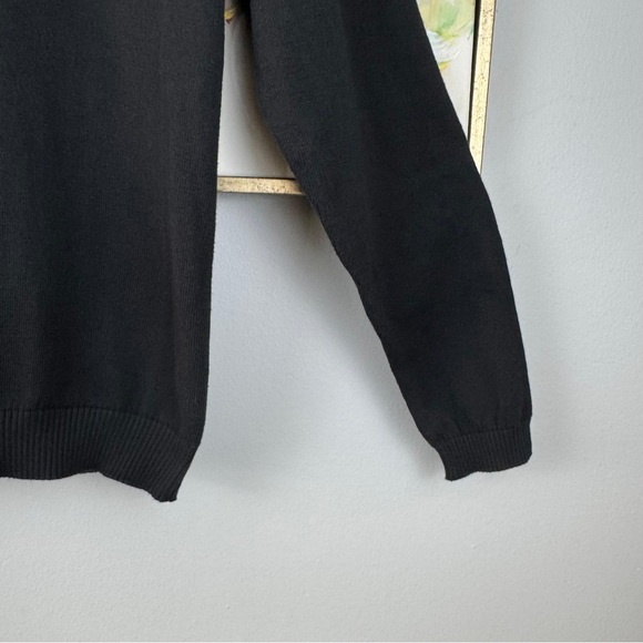 Oscar de la Renta Men’s Quarter Zip Sweater – Black - Picture 10 of 10